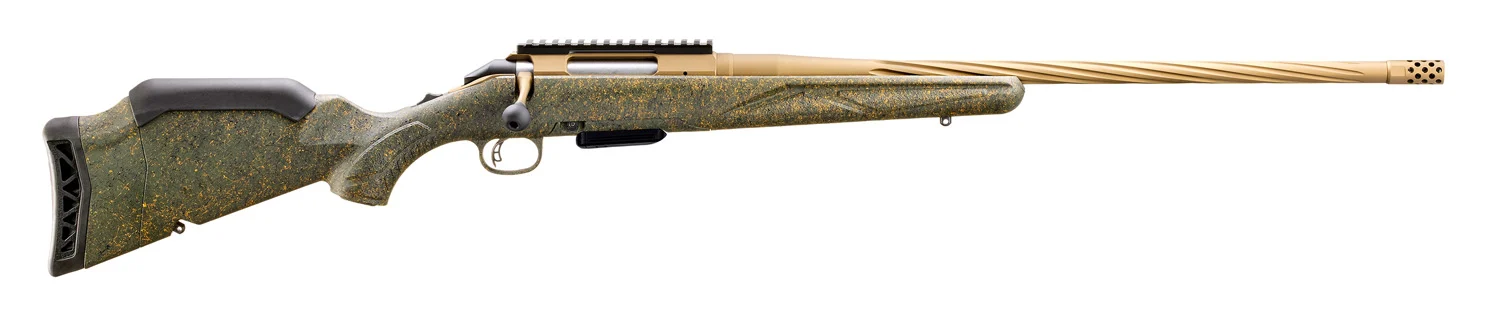 RUGER AMERICAN G2 PREDATOR 350 LEGEND RIFLE 22" SPIRAL FLUTED, BURNT BRONZE/GREEN SPLATTER 5RD MAG