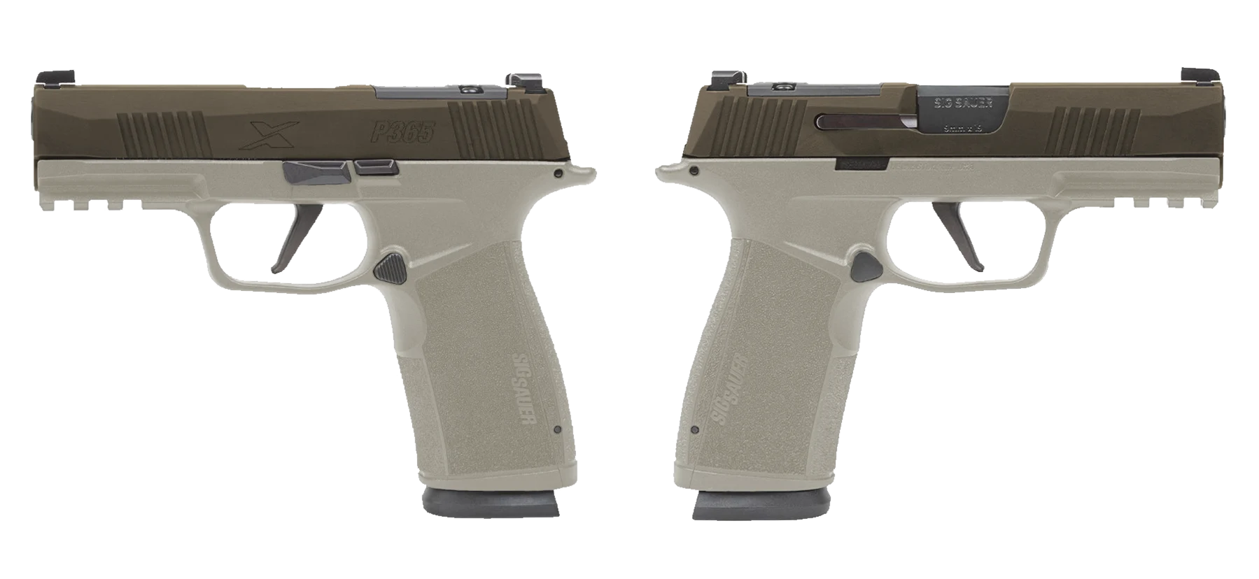SIG SAUER P365 X-MACRO 9MM PSTL 3.7" 2-17RD OR 2 TONE BRONZE/TAN